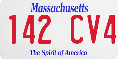 MA license plate 142CV4