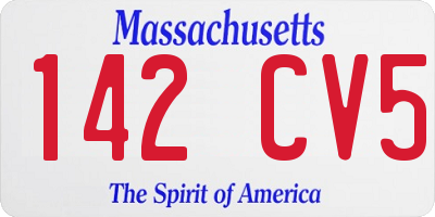 MA license plate 142CV5