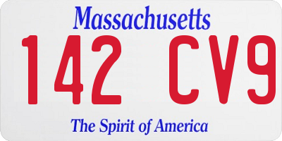 MA license plate 142CV9