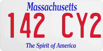 MA license plate 142CY2