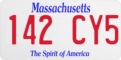 MA license plate 142CY5