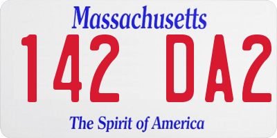 MA license plate 142DA2