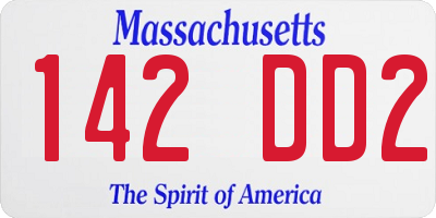 MA license plate 142DD2