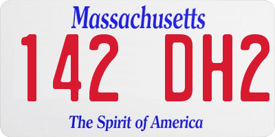 MA license plate 142DH2