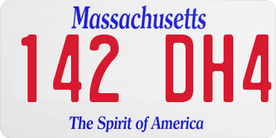 MA license plate 142DH4