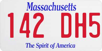 MA license plate 142DH5
