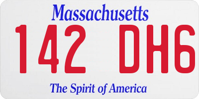 MA license plate 142DH6