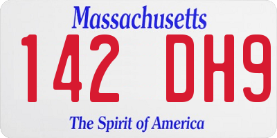 MA license plate 142DH9