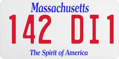 MA license plate 142DI1