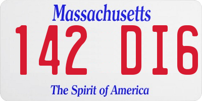 MA license plate 142DI6