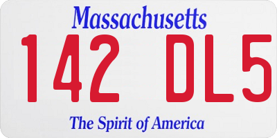 MA license plate 142DL5