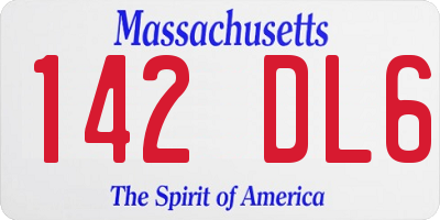 MA license plate 142DL6