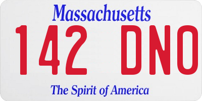 MA license plate 142DN0