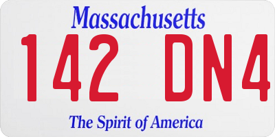MA license plate 142DN4