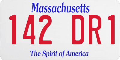 MA license plate 142DR1