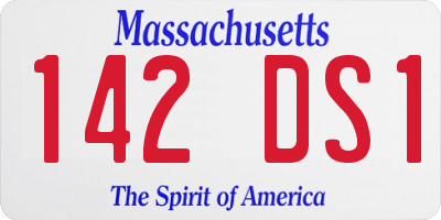 MA license plate 142DS1