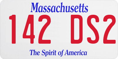 MA license plate 142DS2
