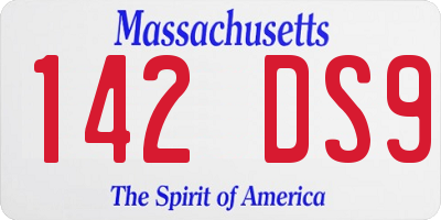 MA license plate 142DS9