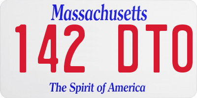 MA license plate 142DT0