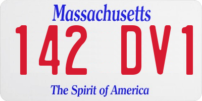 MA license plate 142DV1