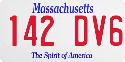 MA license plate 142DV6