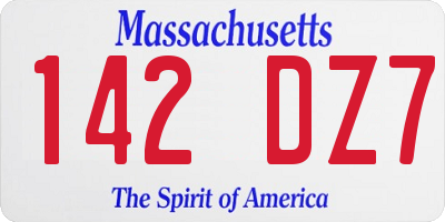 MA license plate 142DZ7