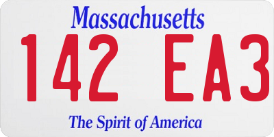 MA license plate 142EA3