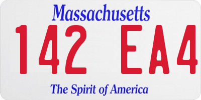 MA license plate 142EA4