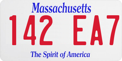 MA license plate 142EA7