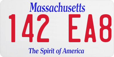 MA license plate 142EA8