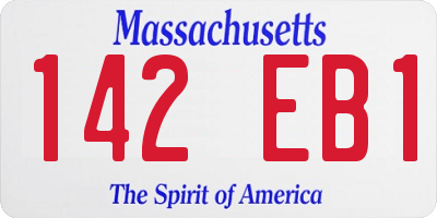 MA license plate 142EB1