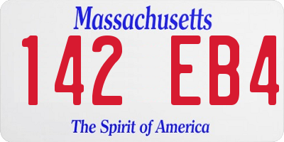 MA license plate 142EB4