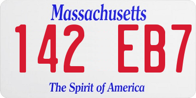 MA license plate 142EB7
