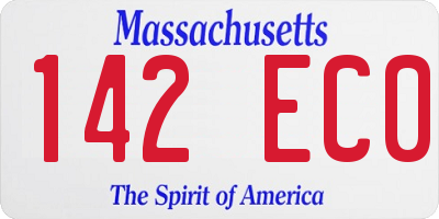 MA license plate 142EC0