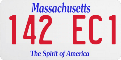 MA license plate 142EC1