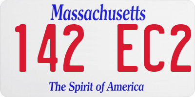 MA license plate 142EC2