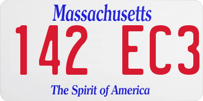 MA license plate 142EC3