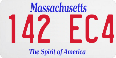 MA license plate 142EC4