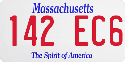 MA license plate 142EC6