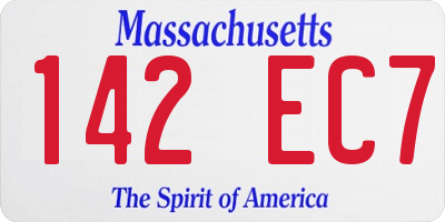 MA license plate 142EC7