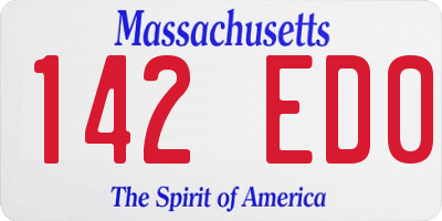 MA license plate 142ED0