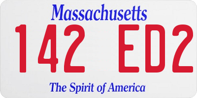 MA license plate 142ED2