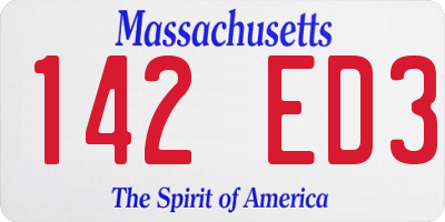 MA license plate 142ED3
