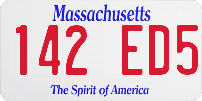 MA license plate 142ED5