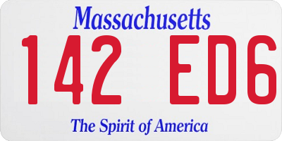 MA license plate 142ED6