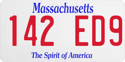MA license plate 142ED9