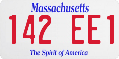 MA license plate 142EE1