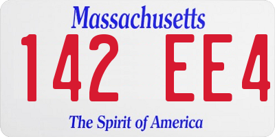 MA license plate 142EE4