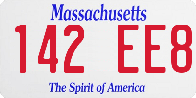 MA license plate 142EE8