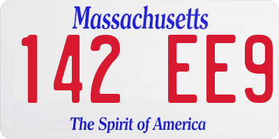 MA license plate 142EE9